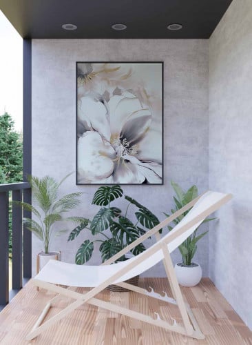 لوحة كانفاس على إطار خشبي، تصميم نمط زهور مميز، لل...