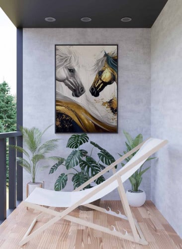 لوحة كانفاس على إطار خشبي، تصميم فن تجريدى لزوج من...