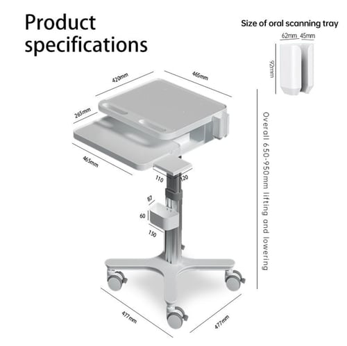 Laptop/ Intraoral Scanner Trolly