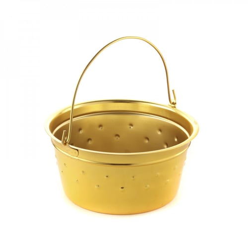 سطل استيل دق تراثي ذهبي م 29 سم