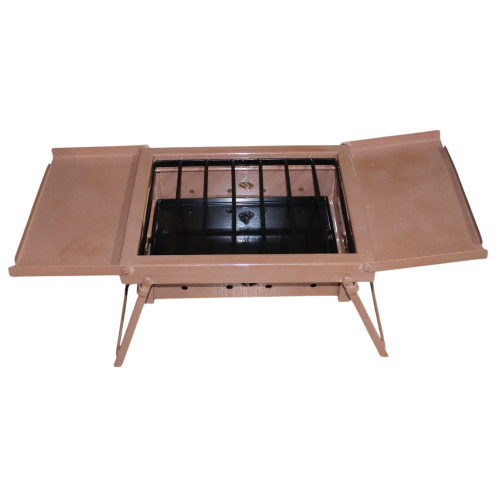 منقل سفري مصفط مربع صغير بجراب