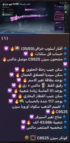 حساب ببجي عالمي رقم s108