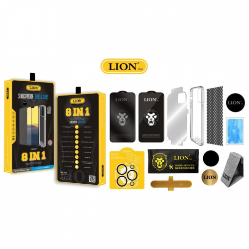 مجموعة الحماية المتكاملة 8*1 من LION ايفون 11 العا...