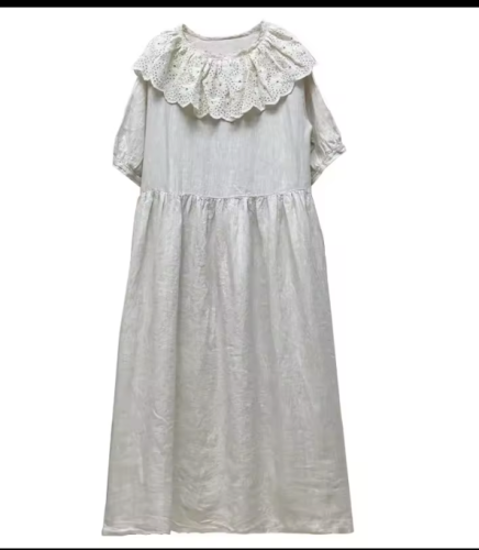 فستان لينن طبيعي فضفاض