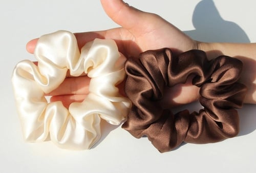 ربطات شعر حرير طبيعي 100% حجم وسط