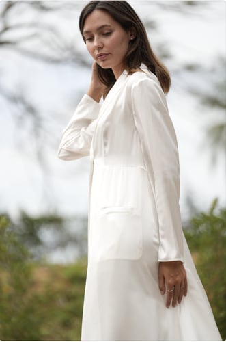 روب الزفاف ناتالي حرير طبيعي (حصري)