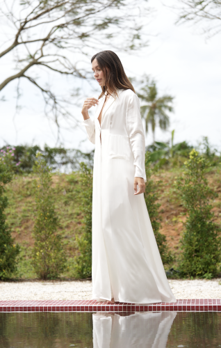 روب الزفاف ناتالي حرير طبيعي (حصري)