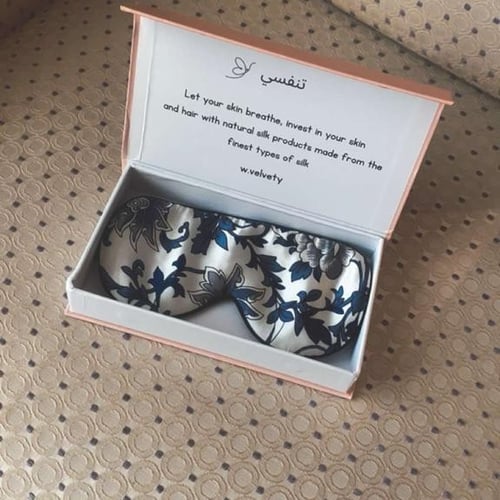 قناع نوم حرير طبيعي مزهر