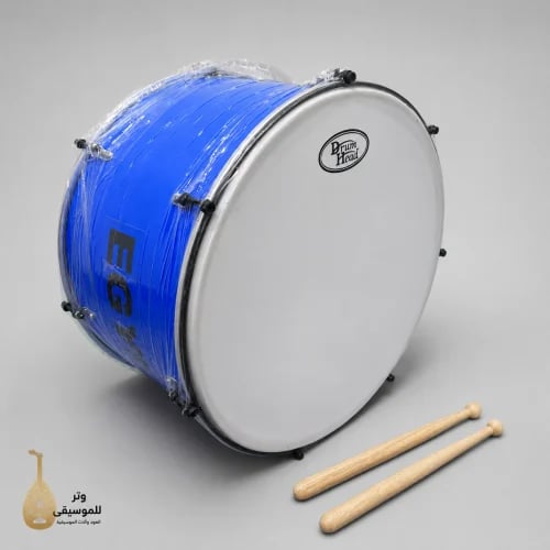 Blue middle field drum with stick - durable and lightweight with clear sound - ideal for fields