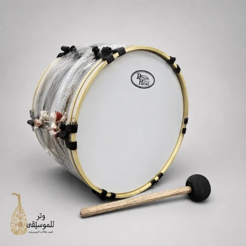 Small silver scout drum with stick - durable and lightweight with clear sound - ideal for teams and marches
