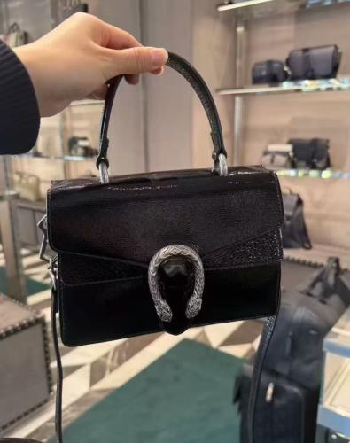GUCCI Dionysus patent-leather tote