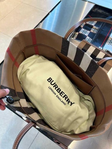 Burberry Large Cotton Tote Bag