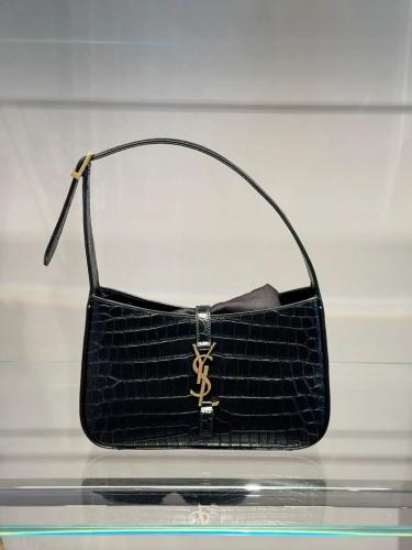 SAINT LAURENT Le 5 à 7 croc-effect leather shoulde...