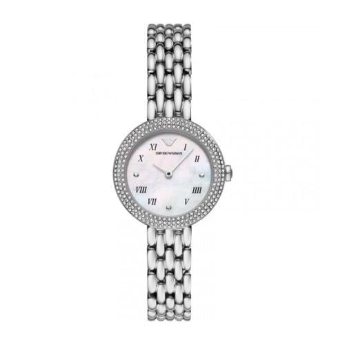 Emporio Armani Rosa Quartz White Dial Silver Steel...