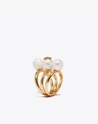 Tory Burch Ring Triple Pearls