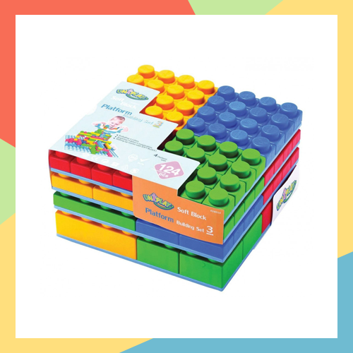 مكعبات سوفت 124قطعة مع 4 أرضيات (يتوفر بالطلب)