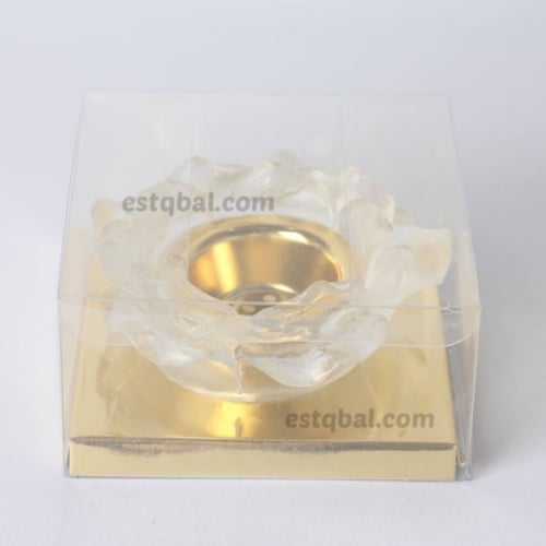 مبخرة ريزن وردة ابيض شفاف