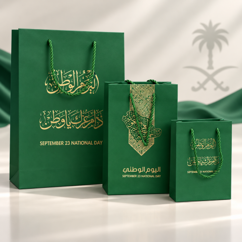 درزن(12 كيس) كرتون ثيم اليوم الوطني السعودي