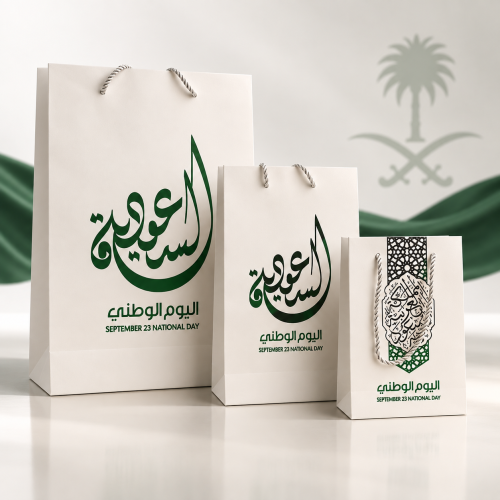 درزن(12 كيس) كرتون ثيم اليوم الوطني السعودي
