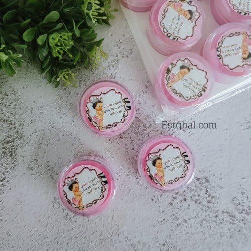 درزن 12 قطعة لوشن توزيعات مواليد بنات ثيم وردي