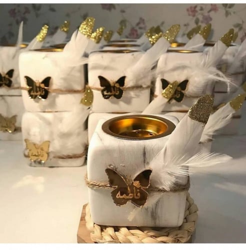 6 مبخرة رخام مع لوقو بالاسم