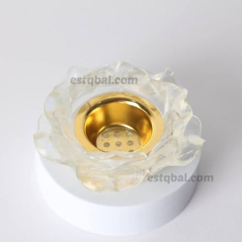 مبخرة ريزن وردة ابيض شفاف