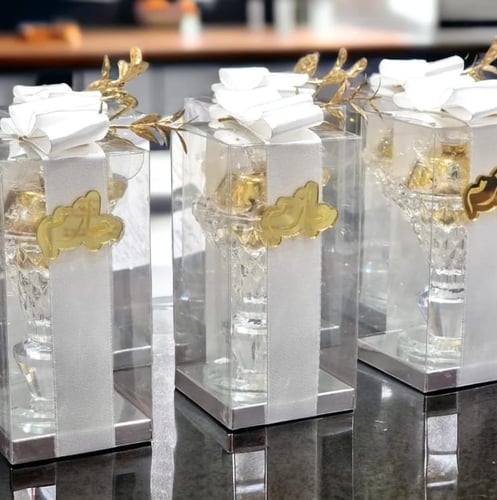 درزن (12 قطعة) مباخر كرستال مع ثيم الاسم حسب الطلب