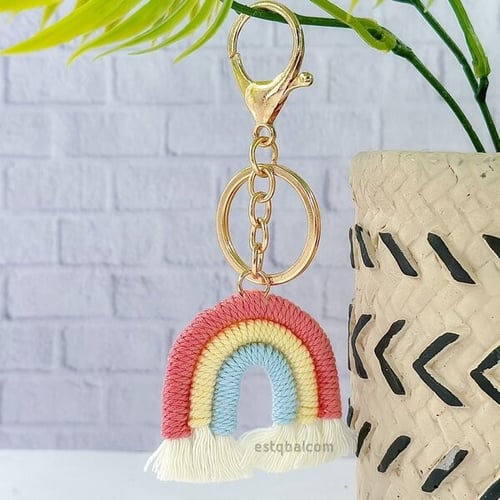 درزن 12 قطعة مكرمية رينبو ملونة