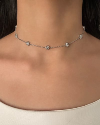 Silver stars choker