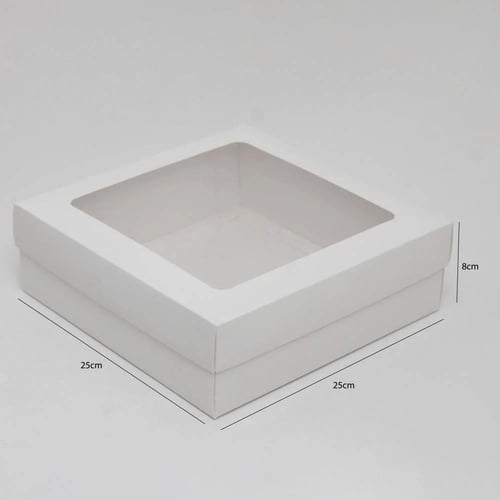 علب ورقية بغطاء شفاف