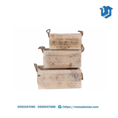 طقم صندوق خشبي 3 قطع