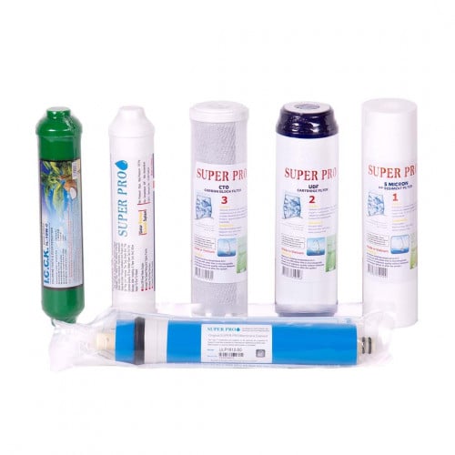 طقم فلاتر مكون من 6 مراحل لجهاز التحليه المنزلي -...