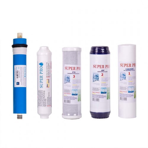 طقم فلاتر تحليه مكون من 5 مراحل لاجهزه تحليه الميا...