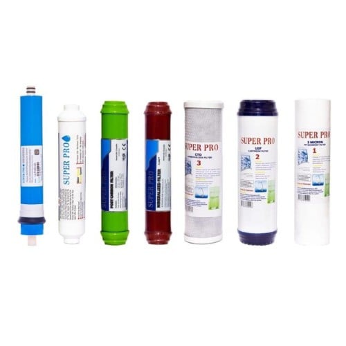 طقم فلاتر مكون من 7 مراحل لجهاز التحليه المنزلي -...