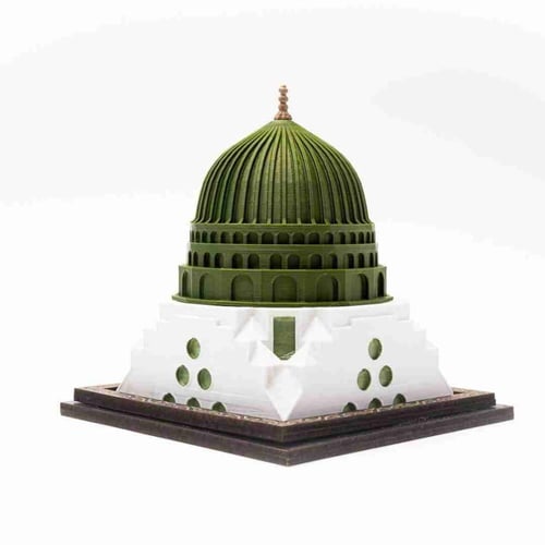 مجسم القبة الخضراء بقاعدة خشبية
