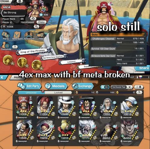 روجر ماكس + شانكس ماكس + لوتشي ماكس + اودين ماكس و...