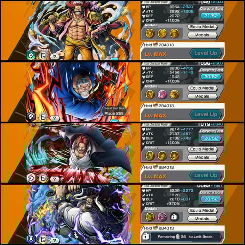 روجر ماكس وغارب ماكس وشانكس الباف ماكس وكايدو والل...