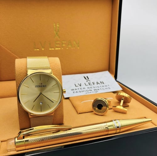 إكسسوارات رجاليه طقم ساعه وقلم وكبك