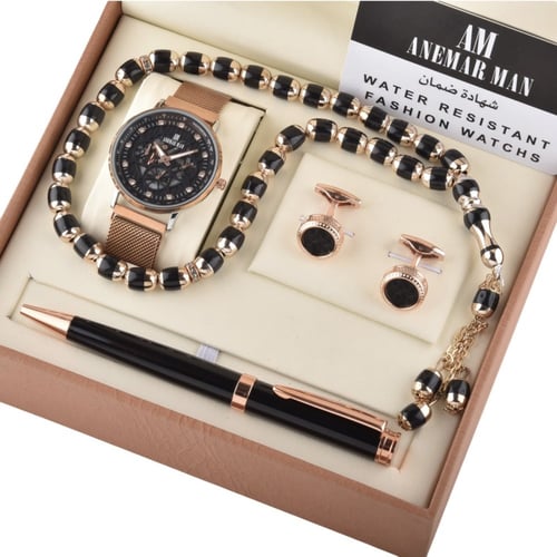 طقم رجالي بوكس جلد يحتوي 6 قطع