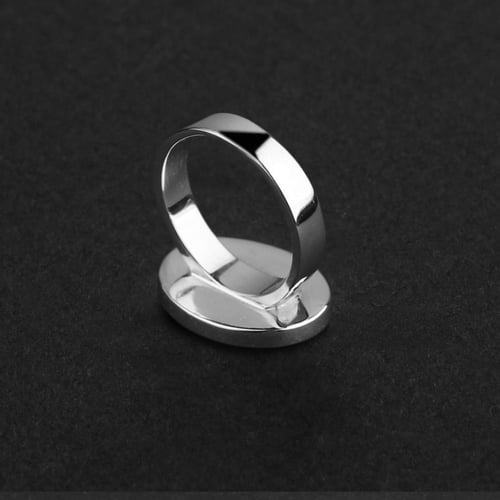 خاتم ملكي بيضاوي عيار 925 - رمادي