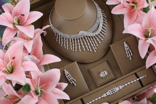 طقم دقة الالماس - ابيض