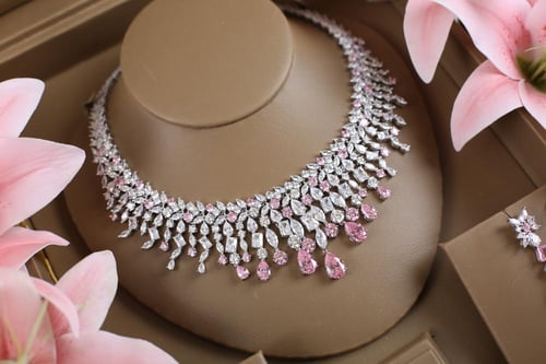 طقم دقة الالماس - وردي