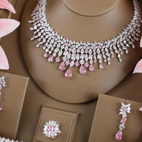 طقم دقة الالماس - وردي