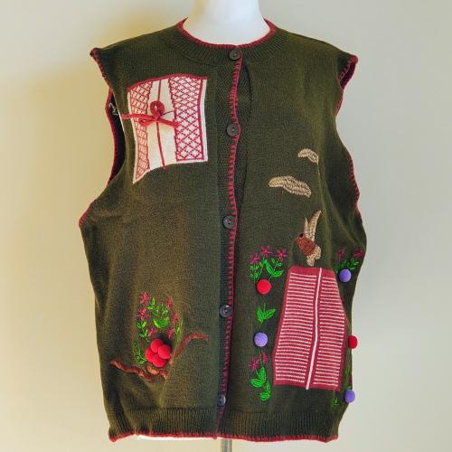 Winter knitted shemagh - olive