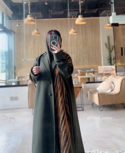 عبايه شتويه زيتي