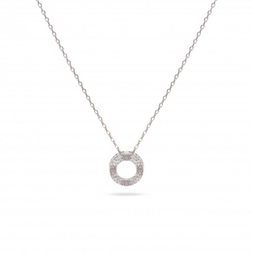 سلسال فضي مرصع بالزركون