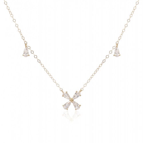 شوكر ذهب بتصميم وردة