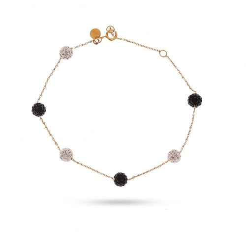 اسورة مزينة بكرات كريستال أبيض وأسود