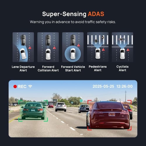 داش كام شاومي 70mai A800SE 4K بكاميرا أمامي + خلفي...