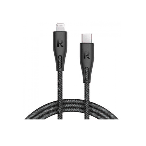 كيبل شحن ايفون سريع pd من راف باور قماشي